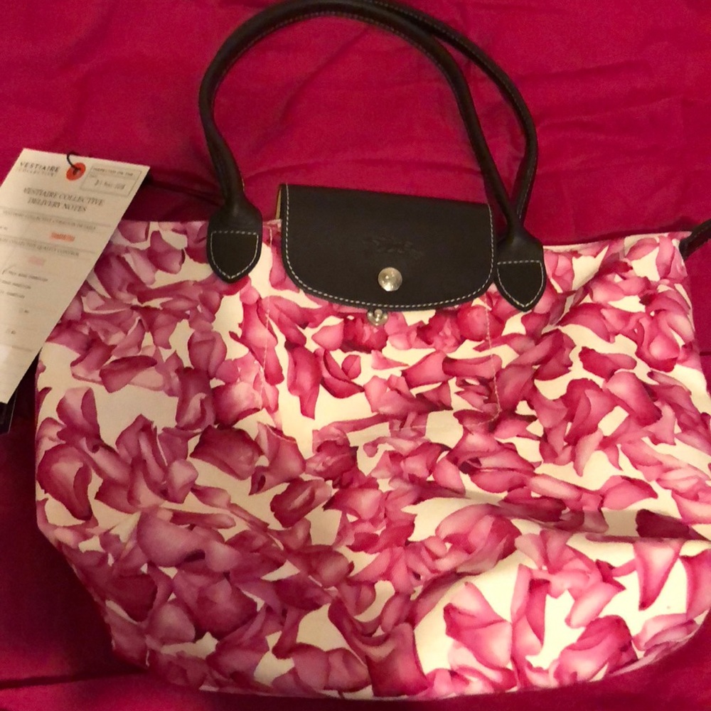 Longchamp Le Pliage limited Darshan flowers.